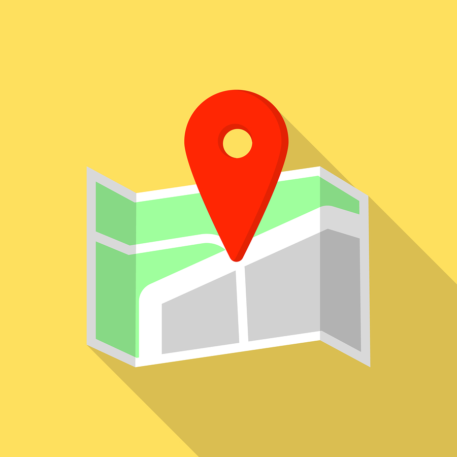 Cross road pin map icon. Flat illustration of cross road pin map icon for web design